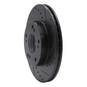 Acura RSX Brake Rotor (1) - Front Right - R1 Concepts - Drilled & Slotted - Black - `02-`15